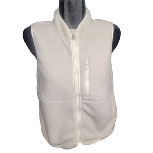 Kyodan White Colored Fleece Zip-Up Vest M